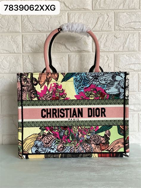 pink christian dior tote bag